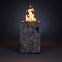 Propane Fire Column Built for Outdoor Living, 30000 BTU Output, Electronic Ignition, Wood-Look Design